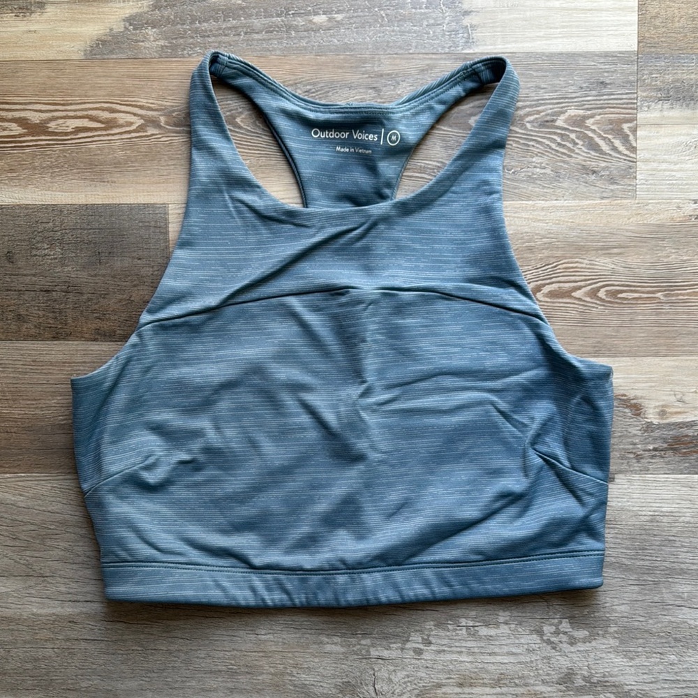 Outdoor Voices Women's Blue Sports Bra/crop top NWOT (never worn).